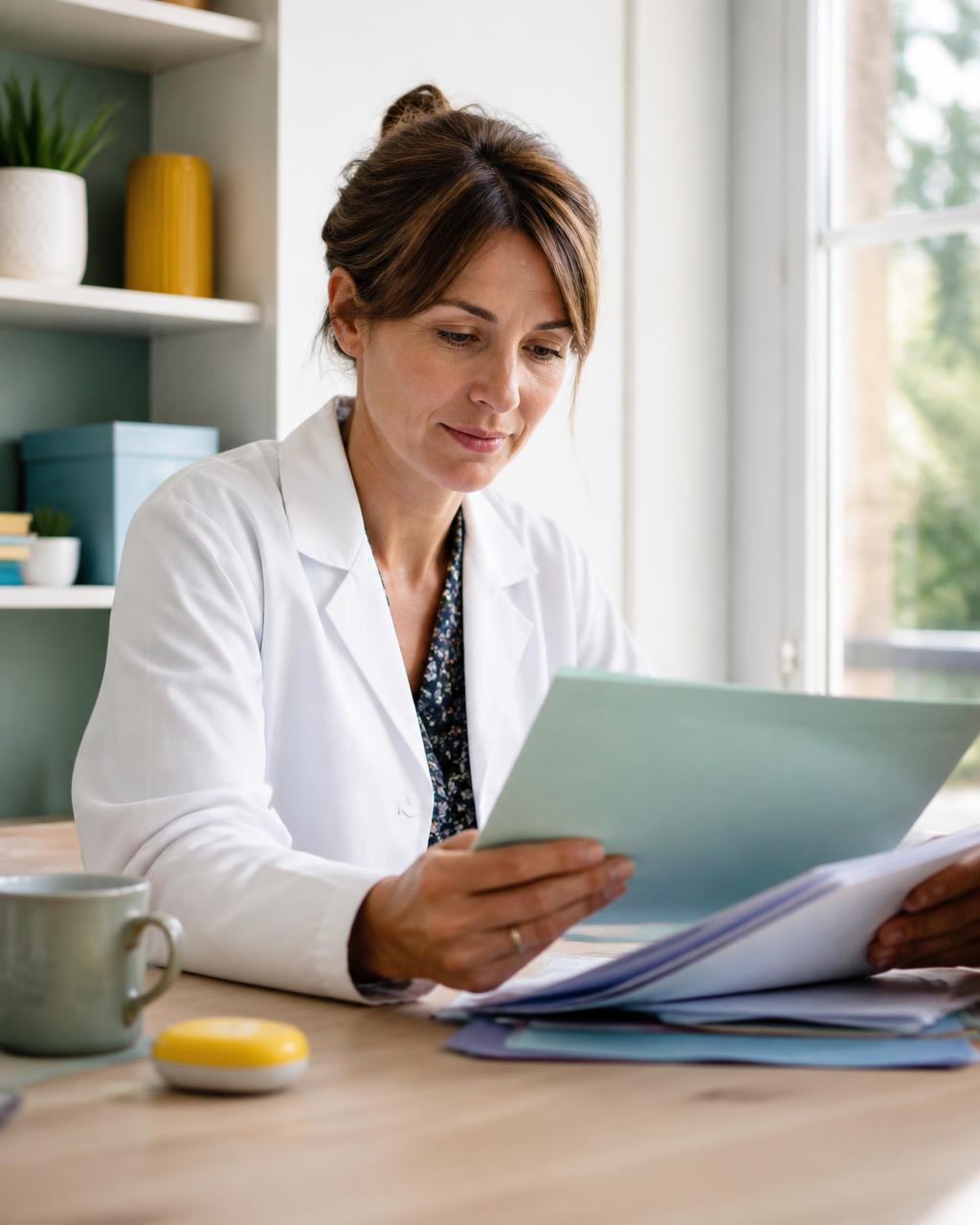 Professionnelle de santé dans son cabinet